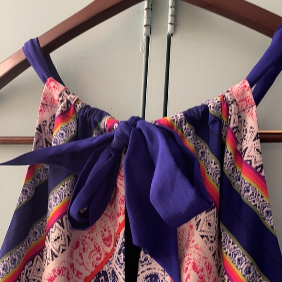 TRINA TURK graphic print dress fully lined royal blue sz 6 - Picture 12 of 13